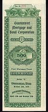 Guaranteed Mortgage and Bond Corporation $500 Gold Bond of 1929, Due 1939